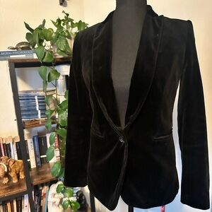J. Crew Black Velvet Cotton Women's Blazer